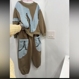 Kids  2 Piece Outfits Sweatsuit Oversized Sweatshirt Sweatpants size 8-9y